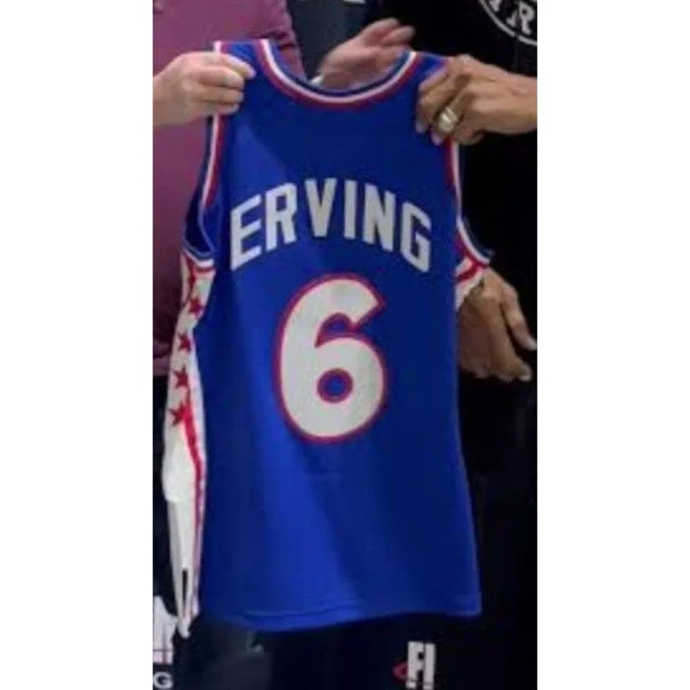Julius Erving (Dr.J)-(76ers)-(Blue)-(Jersey)-(New Condition)-(Size:XL)-$100.00 - Picture 6 of 10